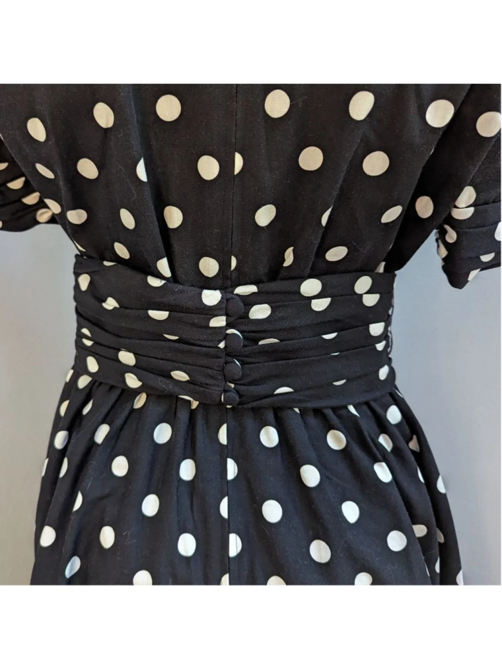 The Kollection Ltd. Vintage Black and White Polka Dot Dress Size 6